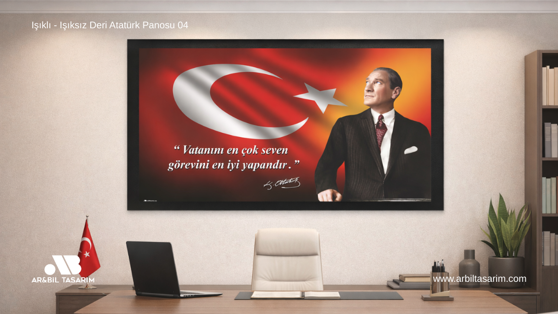 Işıklı - Işıksız Deri Atatürk Makam Panosu - 04