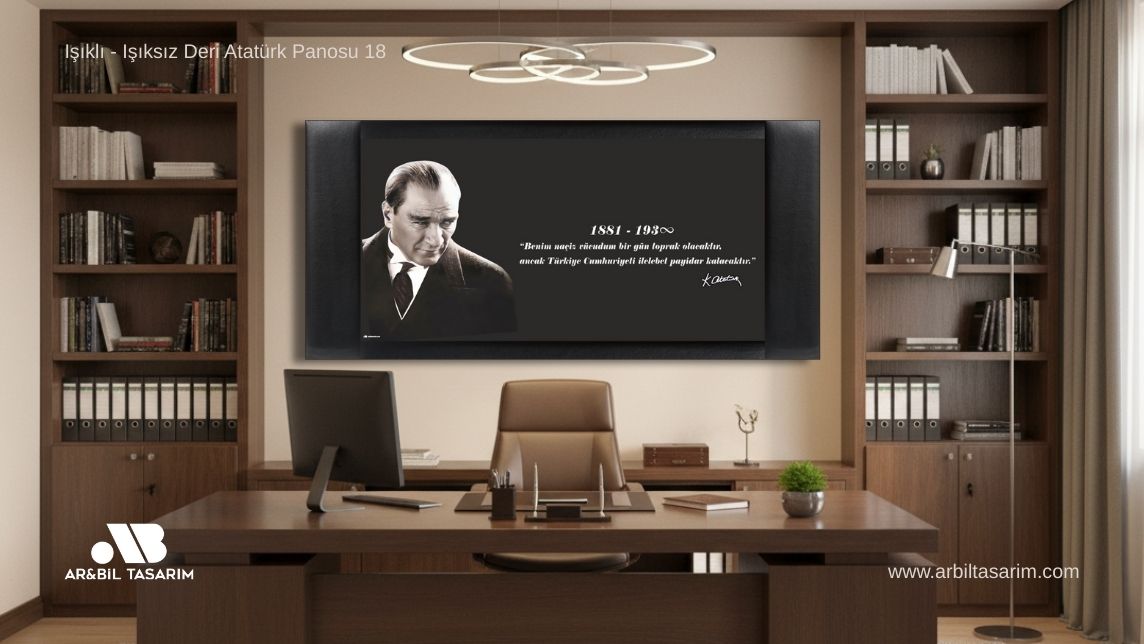 Işıklı - Işıksız Deri Atatürk Makam Panosu - 18