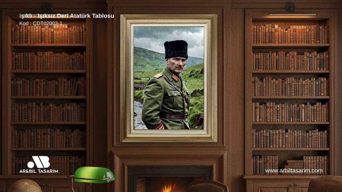 Işıklı - Işıksız Deri Atatürk Tablosu - CDT02003