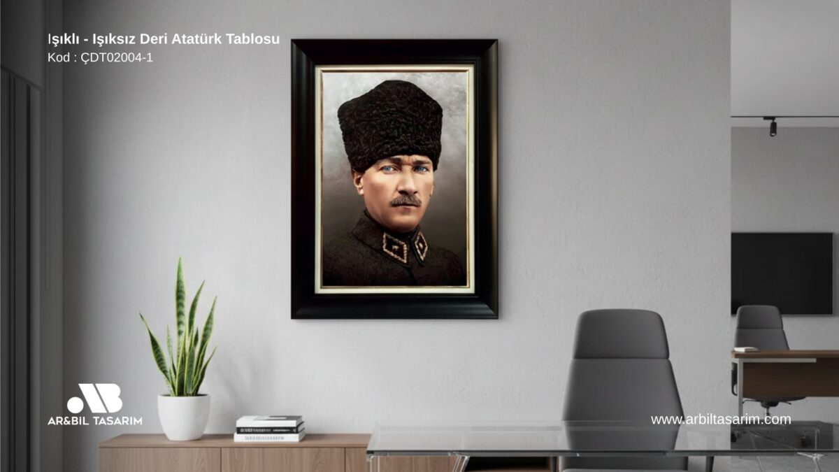 Işıklı - Işıksız Deri Atatürk Tablosu - CDT02004