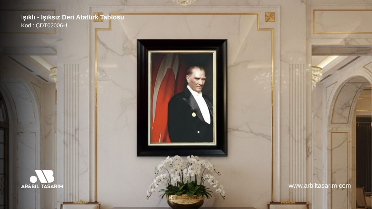 Işıklı - Işıksız Deri Atatürk Tablosu - CDT02006
