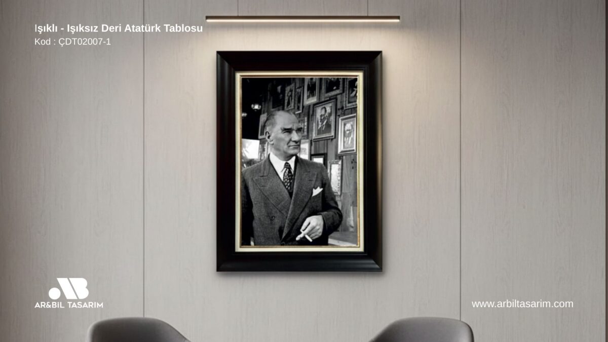Işıklı - Işıksız Deri Atatürk Tablosu - CDT02007