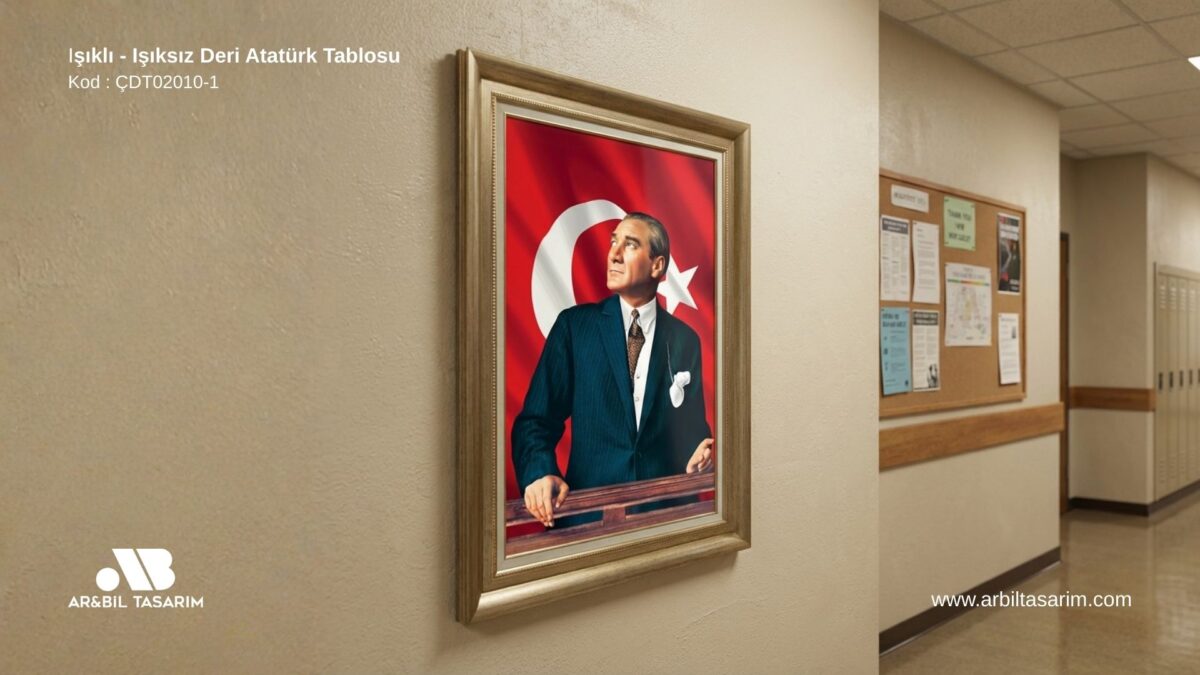 Işıklı - Işıksız Deri Atatürk Tablosu - CDT02010