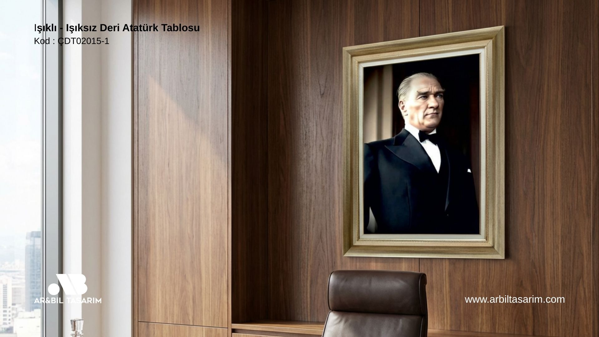 Işıklı - Işıksız Deri Atatürk Tablosu - CDT02015