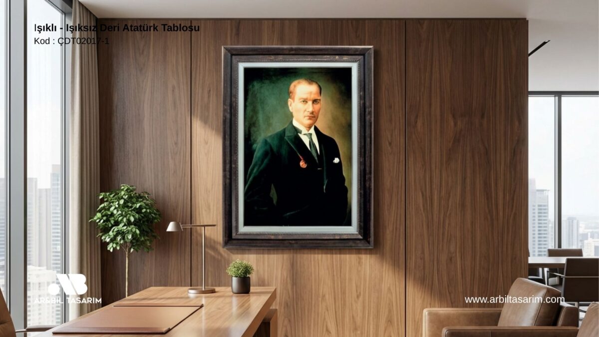 Işıklı - Işıksız Deri Atatürk Tablosu - CDT02017