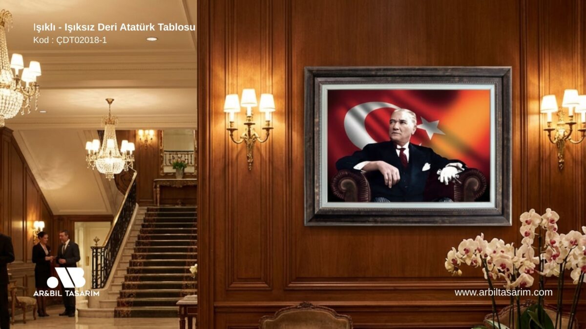 Işıklı - Işıksız Deri Atatürk Tablosu - CDT02018
