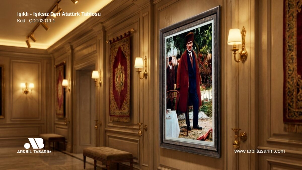 Işıklı - Işıksız Deri Atatürk Tablosu - CDT02019