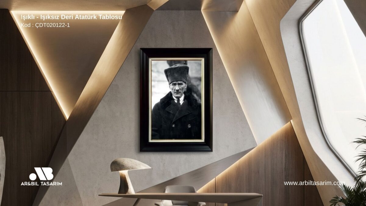 Işıklı - Işıksız Deri Atatürk Tablosu - CDT02022