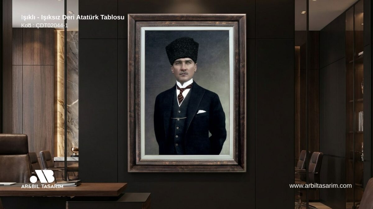 Işıklı - Işıksız Deri Atatürk Tablosu - CDT02044