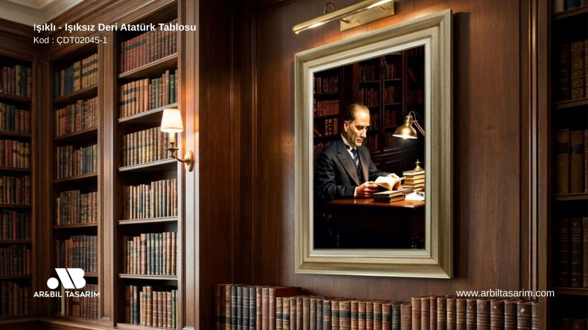 Işıklı - Işıksız Deri Atatürk Tablosu - CDT02045