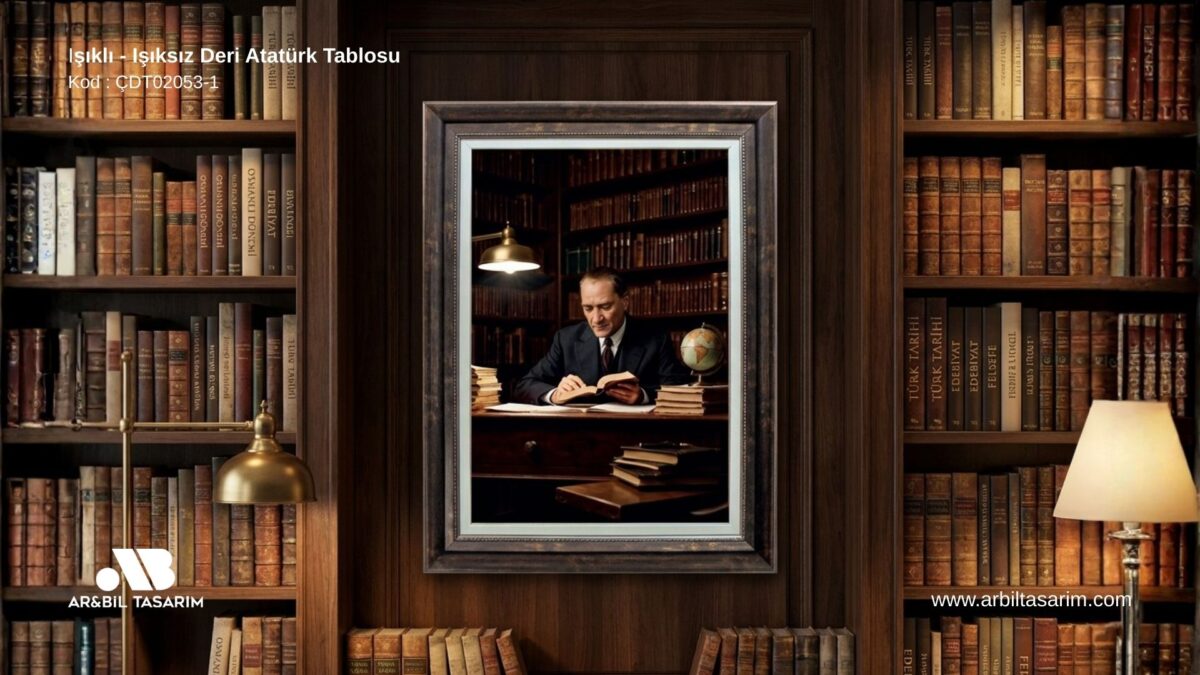 Işıklı - Işıksız Deri Atatürk Tablosu - CDT02053